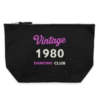 Vintage 1980 – Dancing Club Retro Geburtsjahr - Canvas Reißverschluss-Täschchen (22 x 23 cm) - Schwarz - Vorne