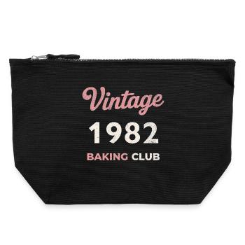 Vintage 1982 – Baking Club Retro Geburtsjahr - Canvas Reißverschluss-Täschchen (22 x 23 cm) - Schwarz - Vorne