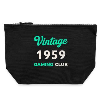 Vintage 1959 – Gaming Club Retro Birth Year - Canvas Zip Pouch 22 x 23 cm - black - Front