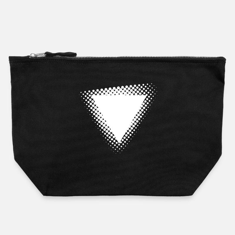 Halftone Triangle Burst - Canvas Zip Pouch 22 x 23 cm - black