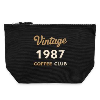 Vintage 1987 – Coffee Club Retro Birth Year - Canvas Zip Pouch 22 x 23 cm - black - Front