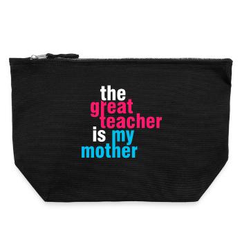 Great Teacher Mom Shirt – Geschenkidee - Canvas Reißverschluss-Täschchen (22 x 23 cm) - Schwarz - Vorne