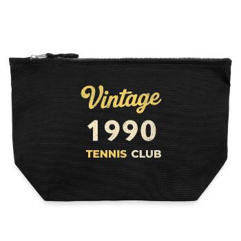 Vintage 1990 Tennis Club Retro Geburtstag Geschenk - Canvas Reißverschluss-Täschchen (22 x 23 cm) - Schwarz - Vorne