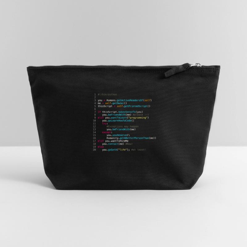 Être amis avec les programmeurs (en Python) Pochette zippée en toile 22 x 23 cm