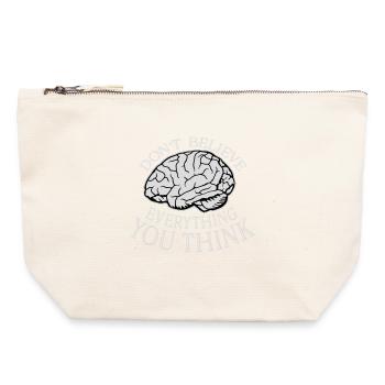 Ne croyez pas tout ce que vous pensez en disant la sagesse - Pochette zippée en toile 22 x 23 cm - blanc naturel - Devant