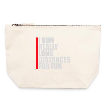 Je cours de très longues distances pour un marathon amusant - Pochette zippée en toile 22 x 23 cm - blanc naturel - Devant