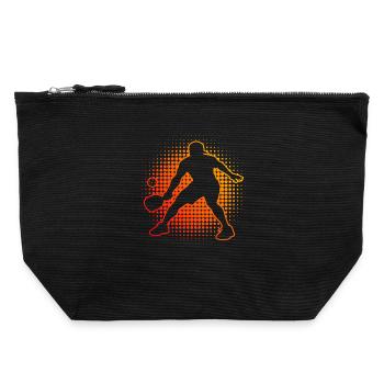 Pickleballspieler Idee für Pickleball Trainer Fans - Canvas Reißverschluss-Täschchen (22 x 23 cm) - Schwarz - Vorne