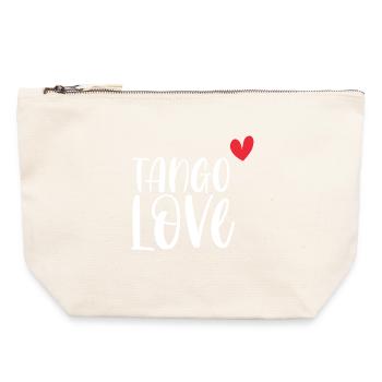 Danseur danse danse couple cadeau Tango Love! - Pochette zippée en toile 22 x 23 cm - blanc naturel - Devant
