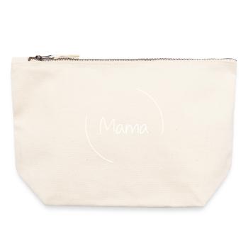Mama - Canvas Reißverschluss-Täschchen (22 x 23 cm) - Naturweiß - Vorne