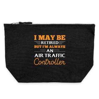 Funny aviation motif - Canvas Zip Pouch 22 x 23 cm - black - Front
