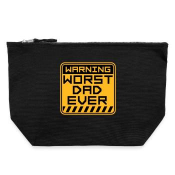 Worst Dad Ever Funny Sarcastic Father's Day Dad - Canvas Zip Pouch 22 x 23 cm - black - Front