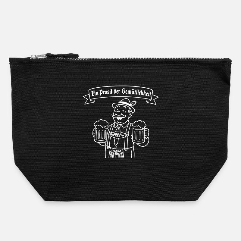 Herr Bier - Ein Prosit der Gemütlichkeit - Canvas Zip Pouch 22 x 23 cm - black