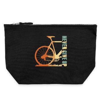 Fahrrad-Silhouette Gradient-Design - Canvas Reißverschluss-Täschchen (22 x 23 cm) - Schwarz - Vorne