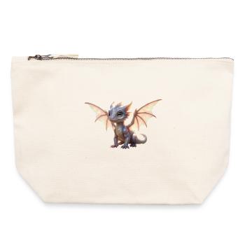 Iris Dragon: Iridescent Winged Dragon - Canvas Zip Pouch 22 x 23 cm - nature - Front