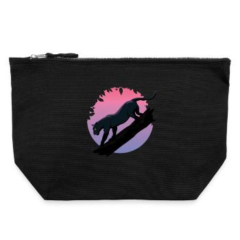 Black Panther Animal - Canvas Zip Pouch 22 x 23 cm - black - Front