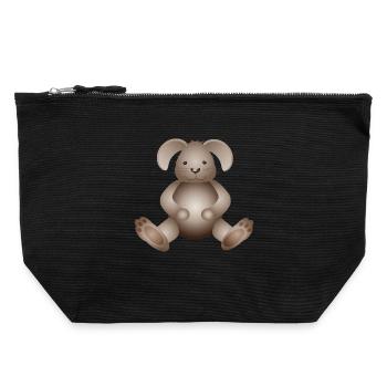 Lapin doré sucré-sucré comme animal de compagnie - Pochette zippée en toile 22 x 23 cm - noir - Devant