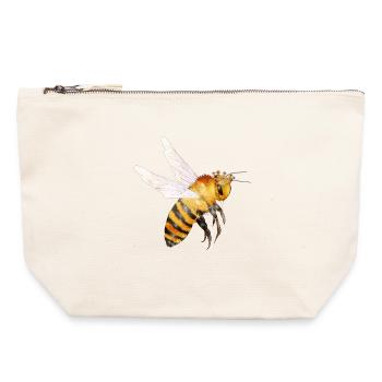 fliegende Bienenkönigin von Hand gezeichnet - Canvas Reißverschluss-Täschchen (22 x 23 cm) - Naturweiß - Vorne