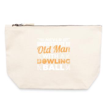 Bowling Großvater - Canvas Reißverschluss-Täschchen (22 x 23 cm) - Naturweiß - Vorne
