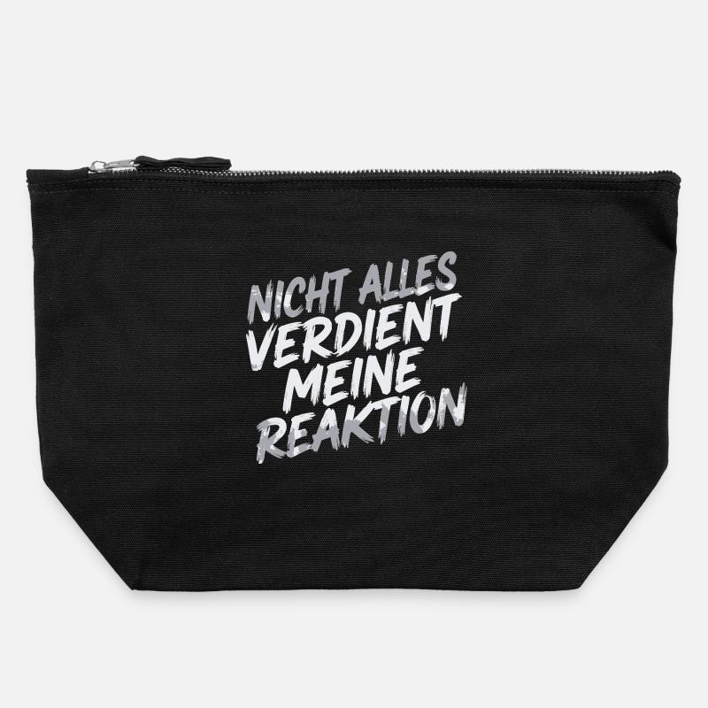 Zero reaction - I don't care - Canvas Zip Pouch 22 x 23 cm - black