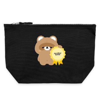 Certified Softie Beaver - Canvas Zip Pouch 22 x 23 cm - black - Front