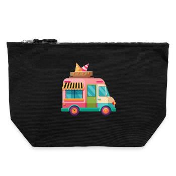 Camions à sucets - Pochette zippée en toile 22 x 23 cm - noir - Devant