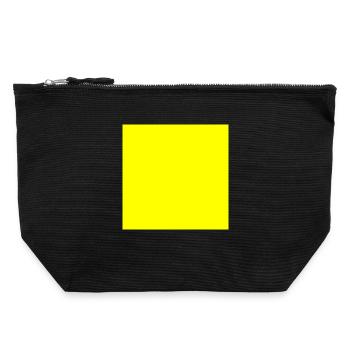 Modèle de texture de fond jaune Personnaliser - Pochette zippée en toile 22 x 23 cm - noir - Devant
