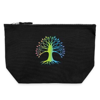 Mehrfarbiger Baum des Lebens - Canvas Reißverschluss-Täschchen (22 x 23 cm) - Schwarz - Vorne