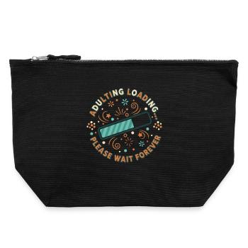 Adulting Loading Party - Canvas Zip Pouch 22 x 23 cm - black - Front
