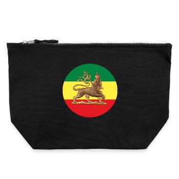 Lion of Judah Rasta Reggae Roots Jah Rastafari - Canvas Reißverschluss-Täschchen (22 x 23 cm) - Schwarz - Vorne