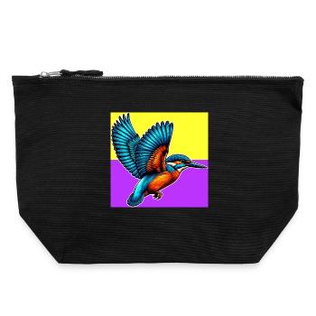 kingfisher - Canvas Zip Pouch 22 x 23 cm - black - Front