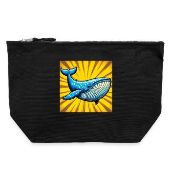 whale - Canvas Zip Pouch 22 x 23 cm - black - Front