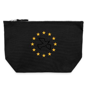 Europäische Friedenstaube - Canvas Reißverschluss-Täschchen (22 x 23 cm) - Schwarz - Vorne