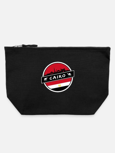 Kairo Ägypten Design mit Flagge - Canvas Reißverschluss-Täschchen (22 x 23 cm) - Schwarz