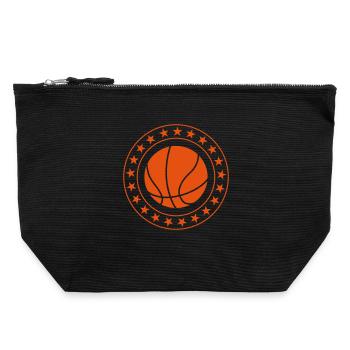 Basketball - Basket Ball - Game - Sport - Player - Canvas Zip Pouch 22 x 23 cm - black - Front