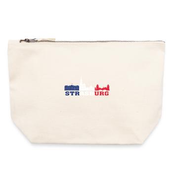 Strasburg City Skyline France Landmark Map - Canvas Zip Pouch 22 x 23 cm - nature - Front