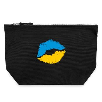 SAVE UKRAINE Ukrainian flag - Canvas Zip Pouch 22 x 23 cm - black - Front