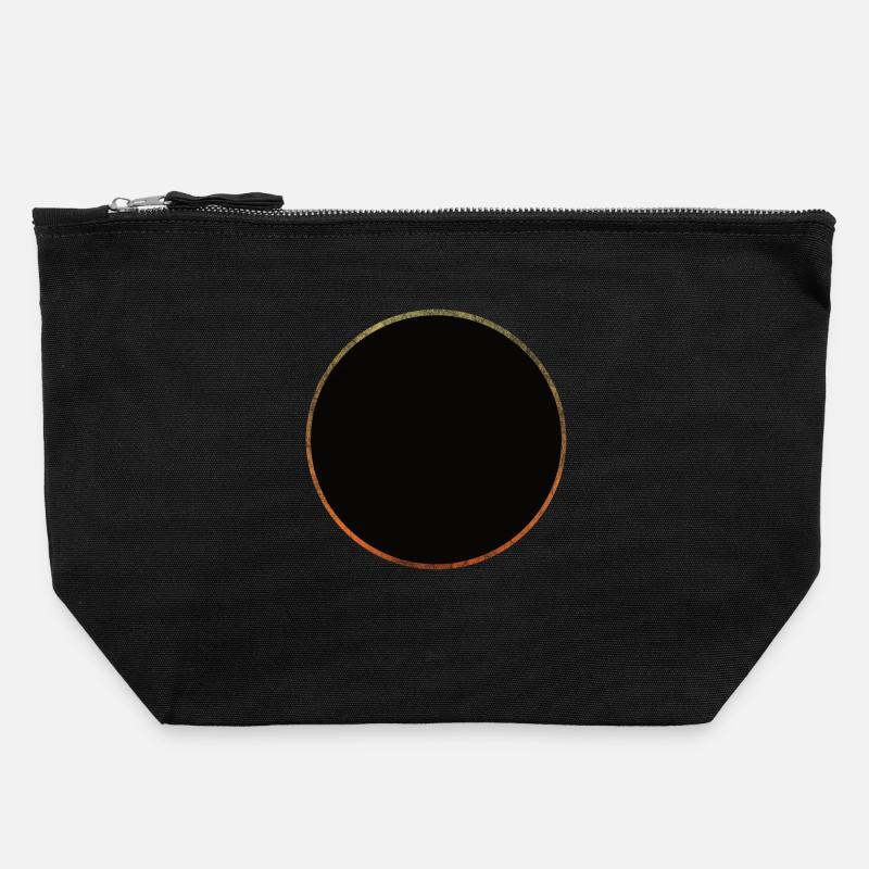 Solar eclipse - Canvas Zip Pouch 22 x 23 cm - black