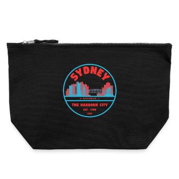 Sydney Hafenstadt Skyline Badge - Canvas Reißverschluss-Täschchen (22 x 23 cm) - Schwarz - Vorne