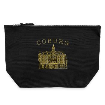 Coburg, Hôtel de ville historique, Bavière, Allemagne - Pochette zippée en toile 22 x 23 cm - noir - Devant