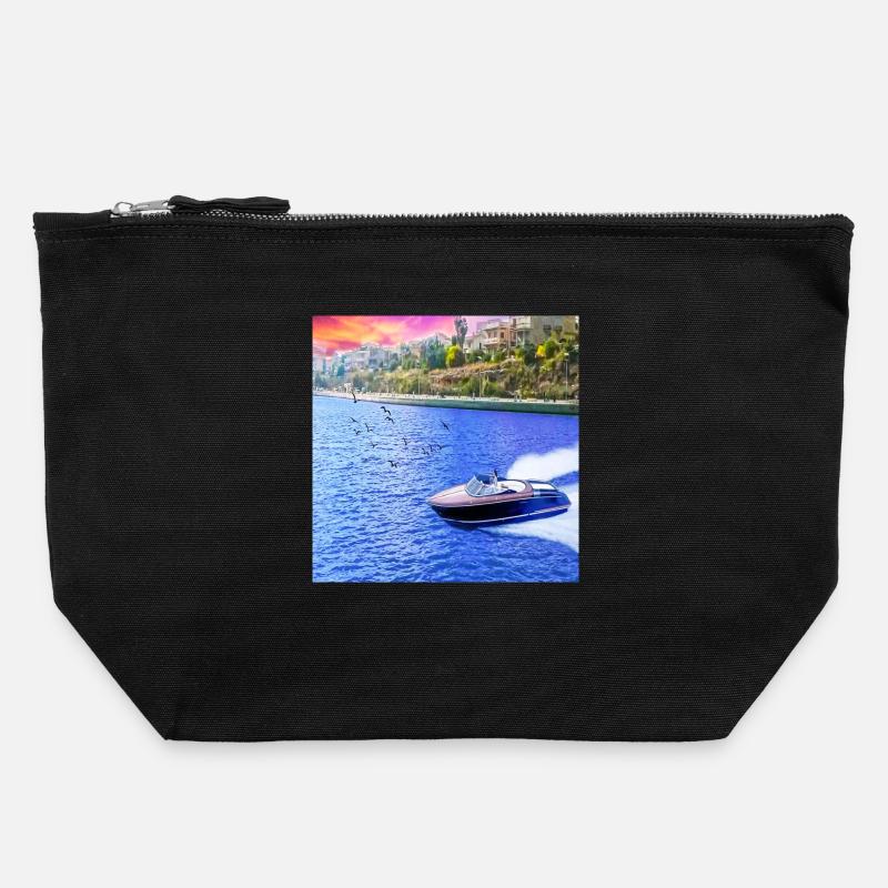 natural view - Canvas Zip Pouch 22 x 23 cm - black