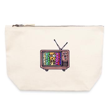 TV Night Streaming Theater Movies Television - Canvas Zip Pouch 22 x 23 cm - nature - Front