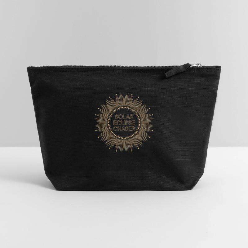 Solar eclipse chaser Canvas Zip Pouch 22 x 23 cm