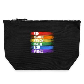 Art à rayures aux couleurs arc-en-ciel - Pochette zippée en toile 22 x 23 cm - noir - Devant
