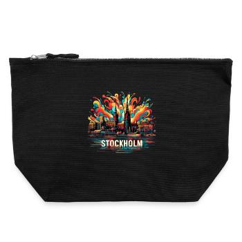 Stockholm Capital Sweden Gift - Canvas Zip Pouch 22 x 23 cm - black - Front