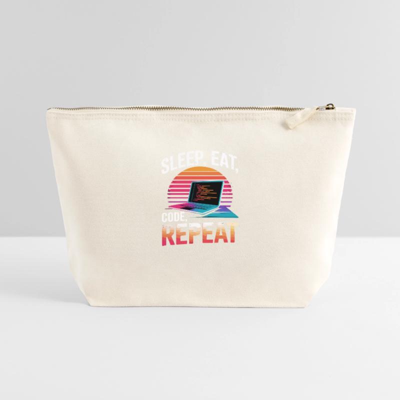 Sleep Eat Code Repeat Gift Programmer Developer Canvas Zip Pouch 22 x 23 cm