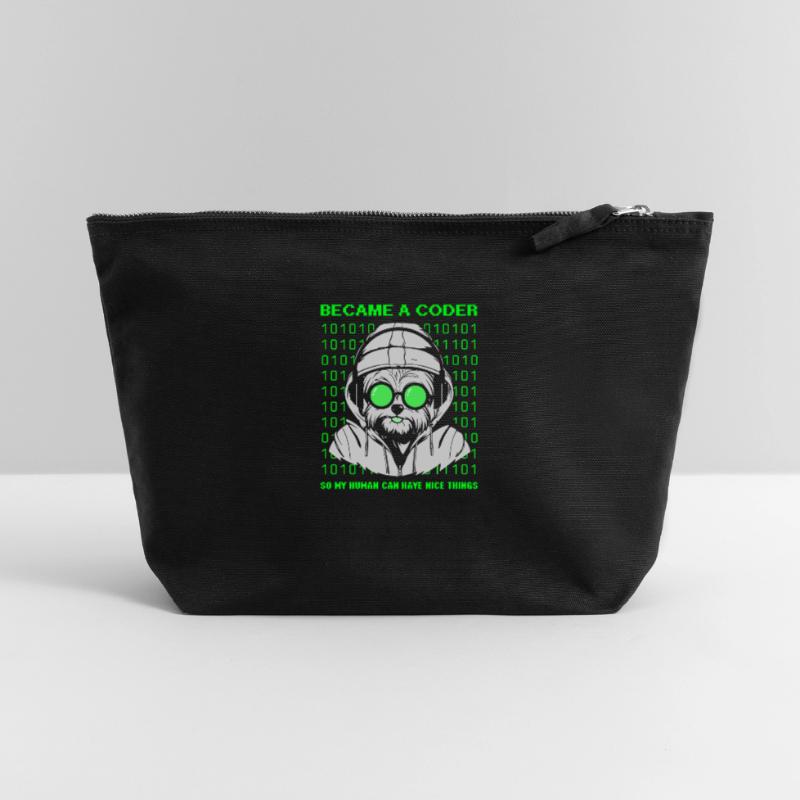 Became a Coder – Cyber Dog Binary Canvas Zip Pouch 22 x 23 cm