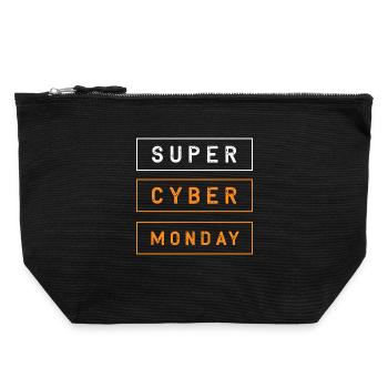Kaufrausch Cyber Monday - Canvas Reißverschluss-Täschchen (22 x 23 cm) - Schwarz - Vorne