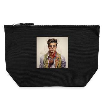 Vintage Glam Homme avec foulard en soie - Pochette zippée en toile 22 x 23 cm - noir - Devant