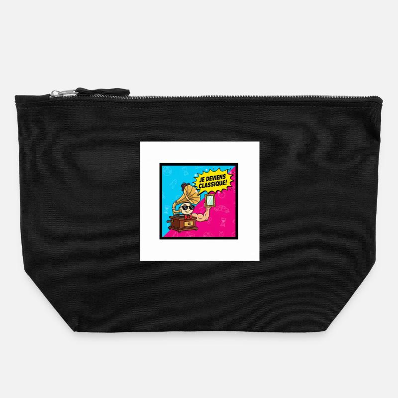Ich werde zum klassischen Pop-Retro - Canvas Reißverschluss-Täschchen (22 x 23 cm) - Schwarz