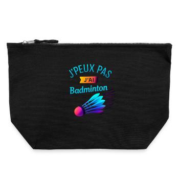 Jpeux Pas Jai Badminton - Pochette zippée en toile 22 x 23 cm - noir - Devant